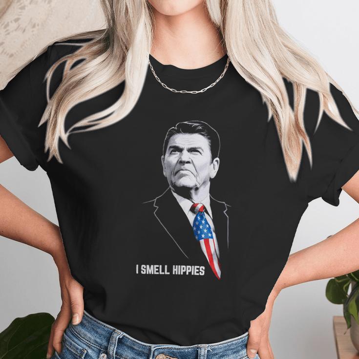 Ronald Reagan I Smell Hippies Shirt Unisex T-Shirt Gifts for Her