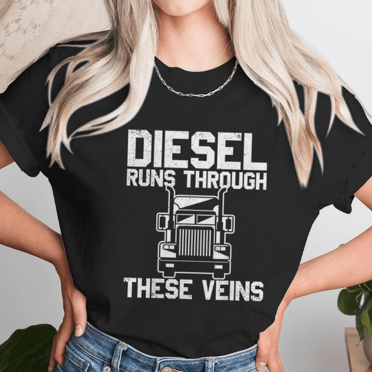 Runs Through These Viens Truck Driver Unisex T-Shirt Gifts for Her