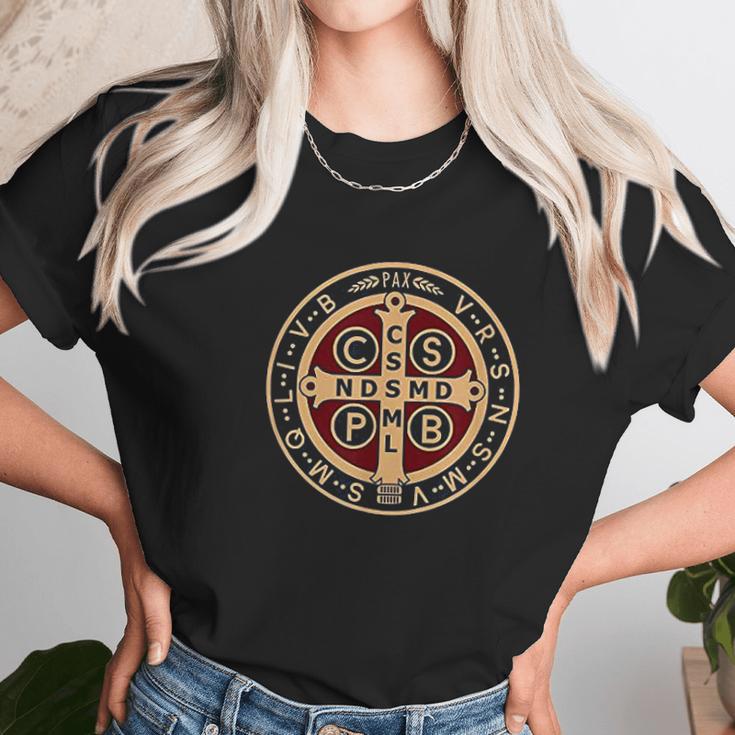 The Saint Benedict Medal Catholic Unisex T-Shirt Gifts for Her