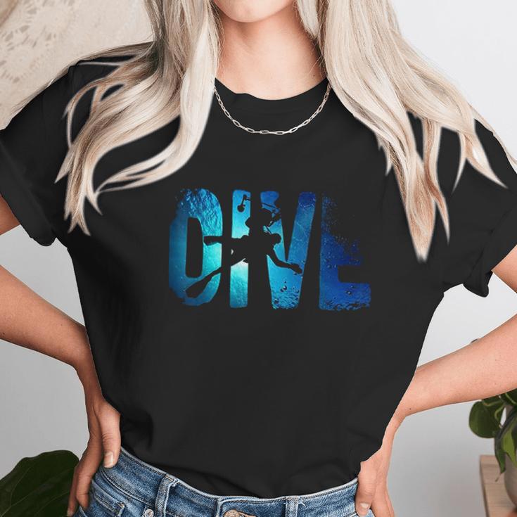 Scuba Diving Divers Shadow Deep Swim Unisex T-Shirt Gifts for Her