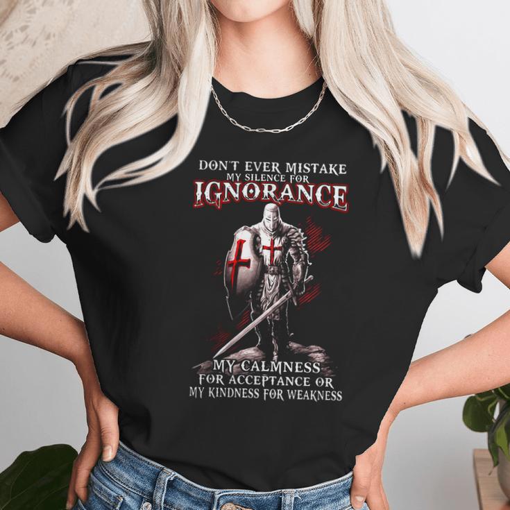 Silence For Ignorance - Knights Templar Unisex T-Shirt Gifts for Her