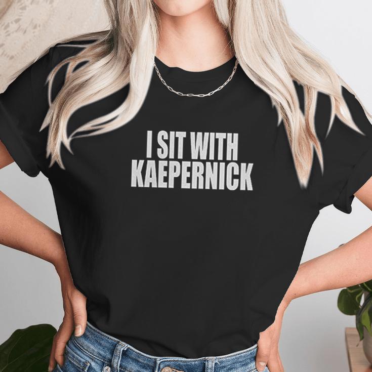 I Sit With Kaepernick National Anthem Mens Unisex T-Shirt Gifts for Her