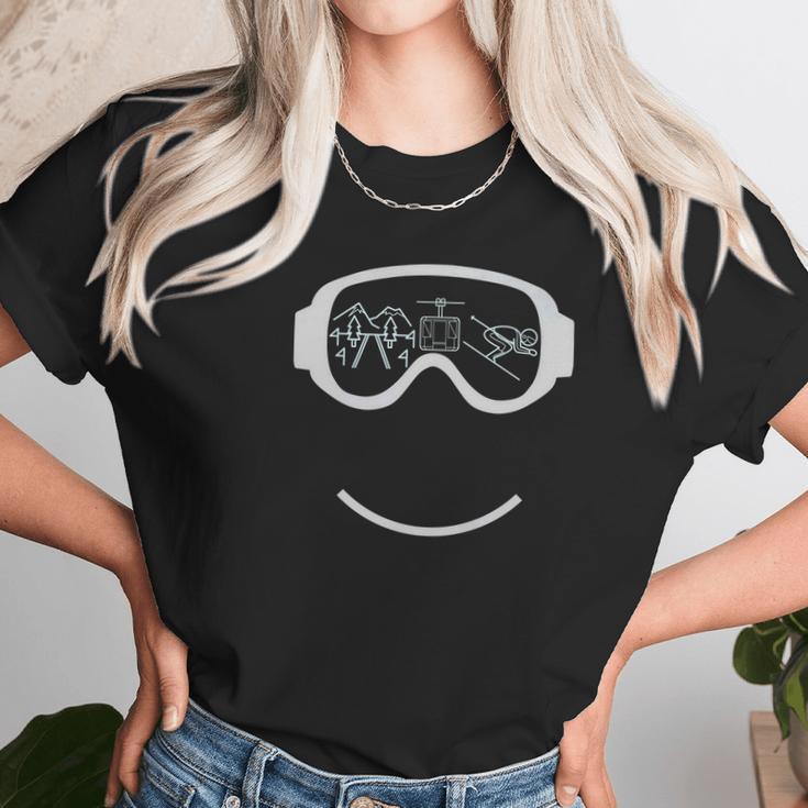 Skiing Glasses Funny Mountains Slope Skier Gift Tee Unisex T-Shirt Gifts for Her