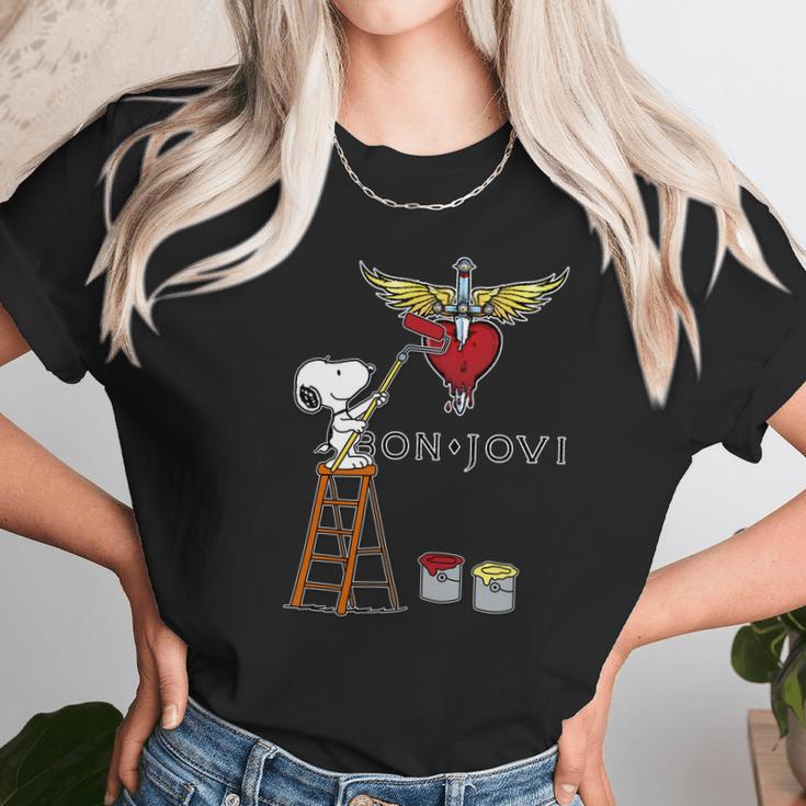 Snoopy Bon Jovi Unisex T-Shirt Gifts for Her