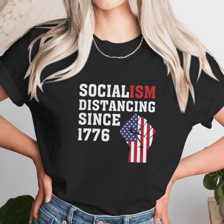 Socialism Distancing Since 1776 Raised Fist Unisex T-Shirt Gifts for Her