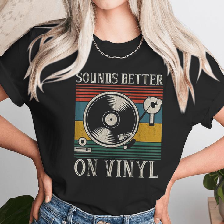 Sounds Better On Vinyl Record Album Unisex T-Shirt Gifts for Her