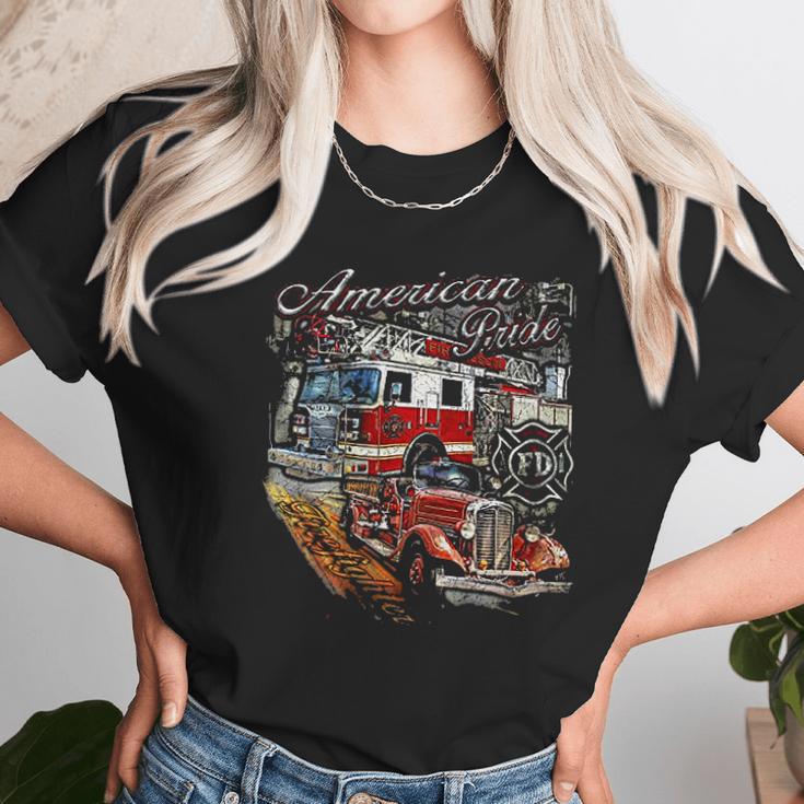 Spartan American Pride Firefighter Unisex T-Shirt Gifts for Her