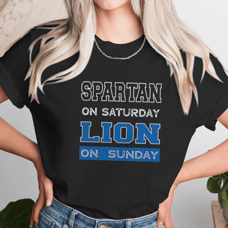 Spartan On Saturday Lion On Sunday Unisex T-Shirt Gifts for Her