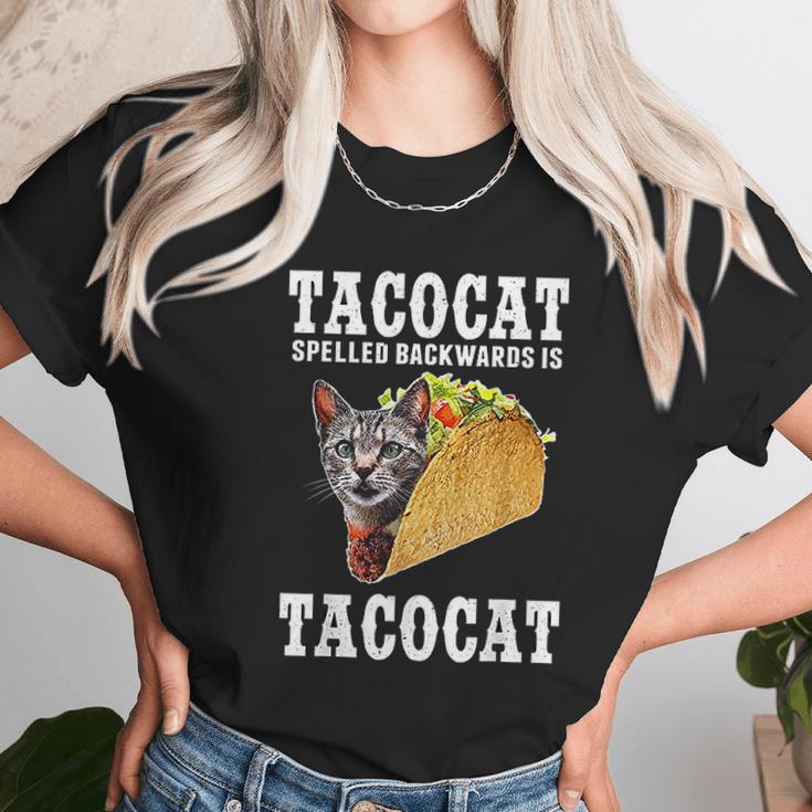 Tacocat Spelled Backwards Is Tacocat Funny Cat Gift Unisex T-Shirt Gifts for Her