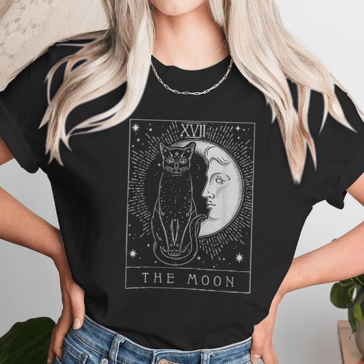 Tarot Card Crescent Moon And Cat Aesthetic Gift 2022 Unisex T-Shirt Gifts for Her