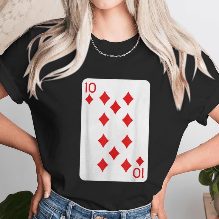 Ten Of Diamonds Playing Cards Halloween Costume Casino Easy Unisex T-Shirt Gifts for Her