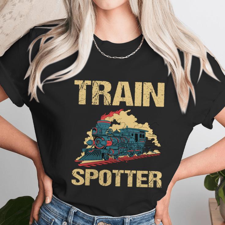 Trainspotter Design Trainspotting Steam Locomotive Gift Graphic Design Printed Casual Daily Basic Unisex T-Shirt Gifts for Her