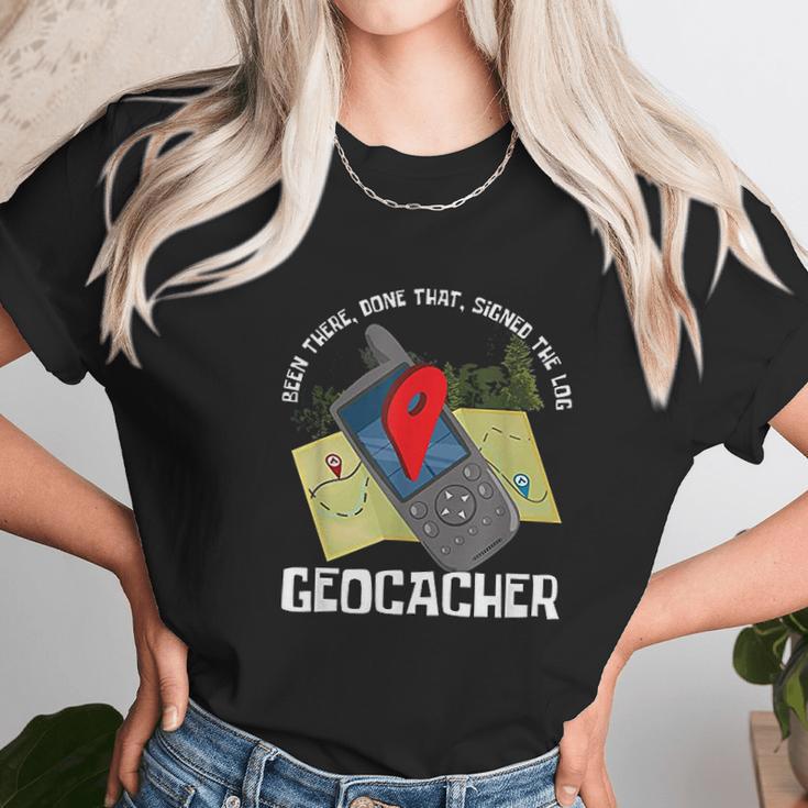 Treasure Hunter Geocache Hunting Signed The Log Geocacher Unisex T-Shirt Gifts for Her