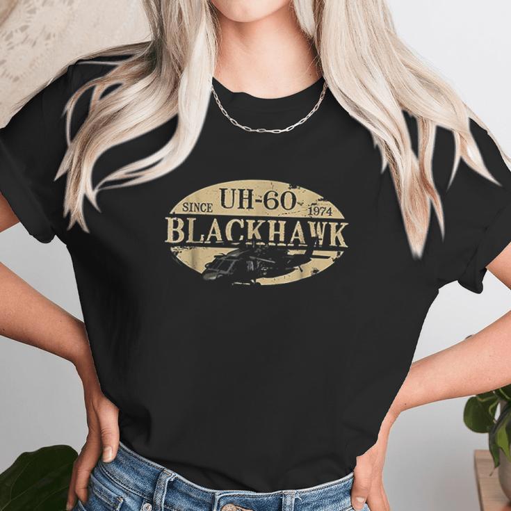 Uh60 Blackhawk Helicopter Vintage Design Unisex T-Shirt Gifts for Her