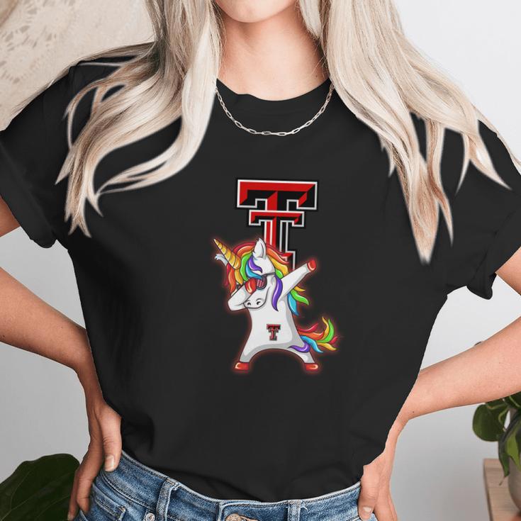 Unicorn Dabbing Texas Tech Fan Unisex T-Shirt Gifts for Her