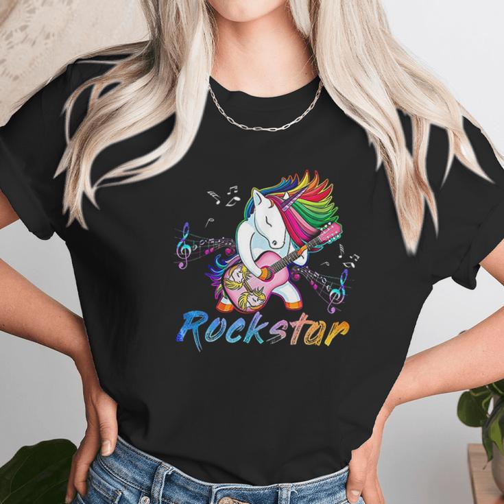 Unicorn Rock Star Guitar Rockin Music Singer Unisex T-Shirt Gifts for Her