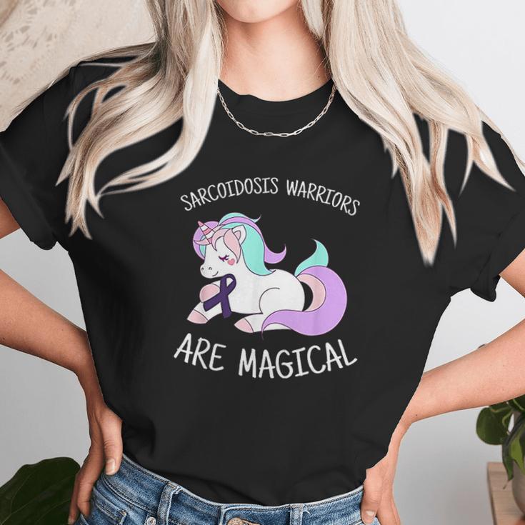 Unicorn Sarcoidosis Awareness Gift Sarcoidosis Warrior Unisex T-Shirt Gifts for Her