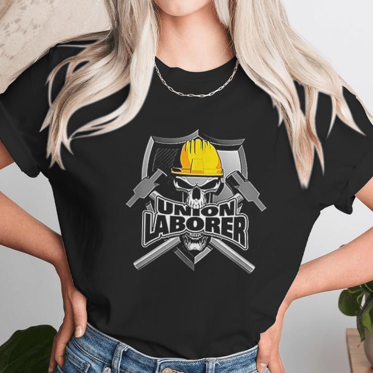 Union Laborer Construction Skull And Sledge Hammers Unisex T-Shirt Gifts for Her