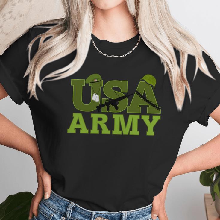 Usa Army Camo Logo Unisex T-Shirt Gifts for Her