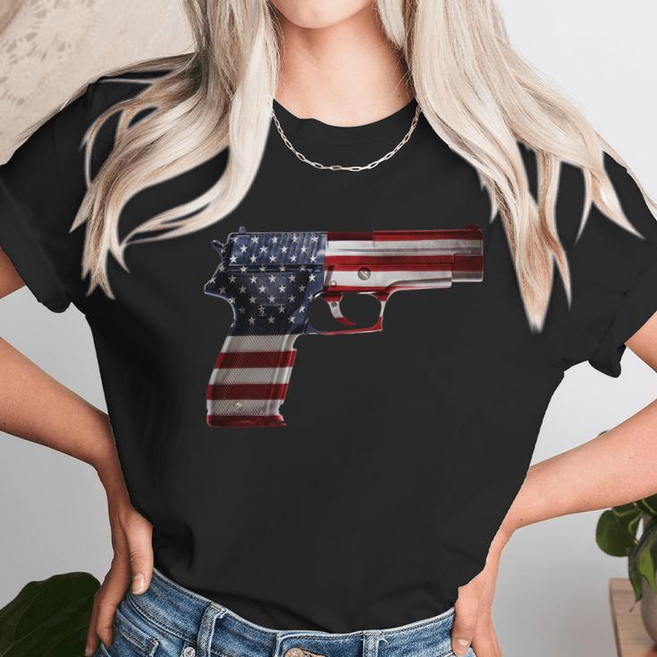 Usa Pistol Gun Unisex T-Shirt Gifts for Her