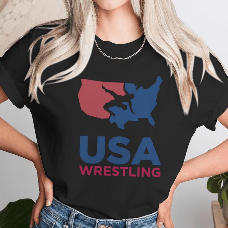 Usa Wrestling Eroded Unisex T-Shirt Gifts for Her