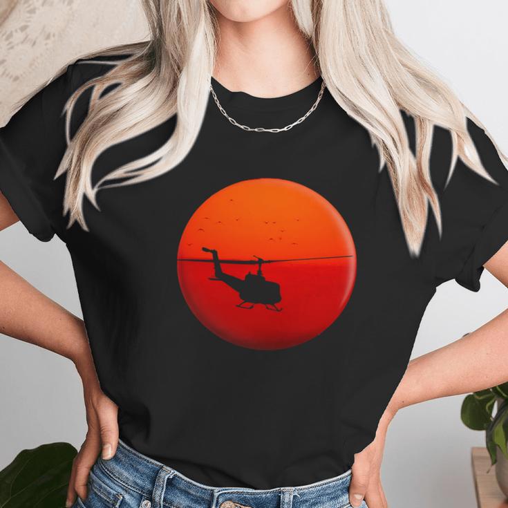 Vietnam Helicopter Sunset Unisex T-Shirt Gifts for Her