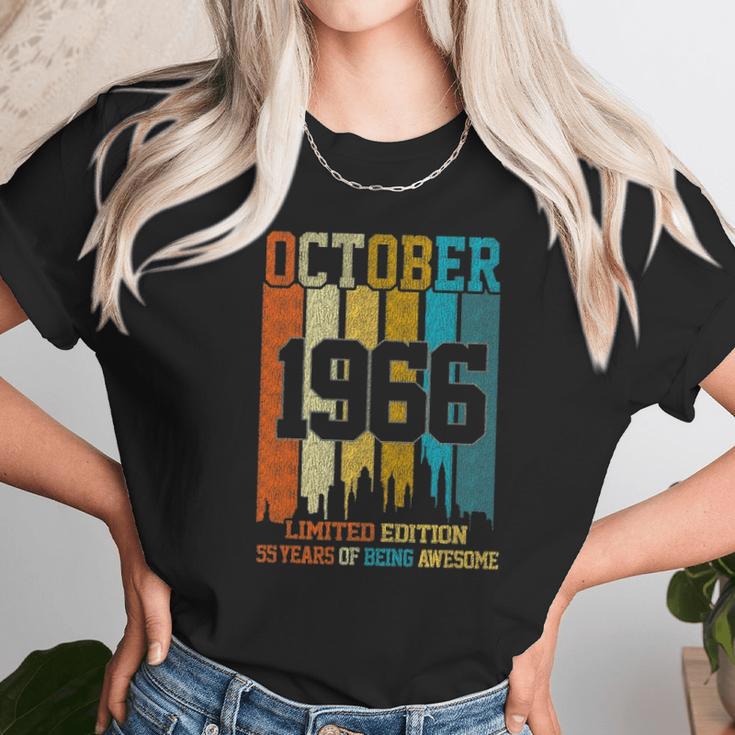 Vintage 1966 55 Years Old Made In October 1966 55Th Bday Unisex T-Shirt Gifts for Her