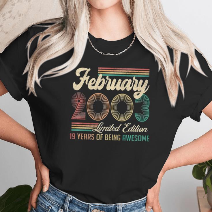 Vintage February 2003 Limited Edition 19 Years Old Birthday Unisex T-Shirt Gifts for Her