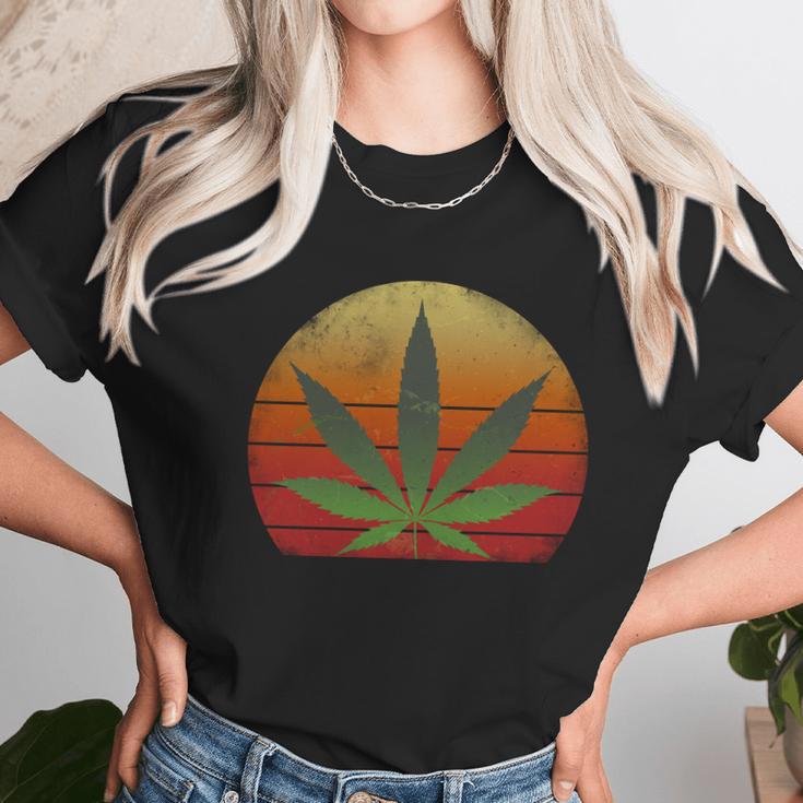 Vintage Marijuana Weed Sunset Unisex T-Shirt Gifts for Her