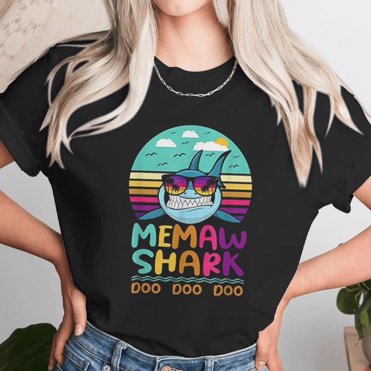 Vintage Memaw Shark Doo Doo Doo Birthday Gifts Unisex T-Shirt Gifts for Her