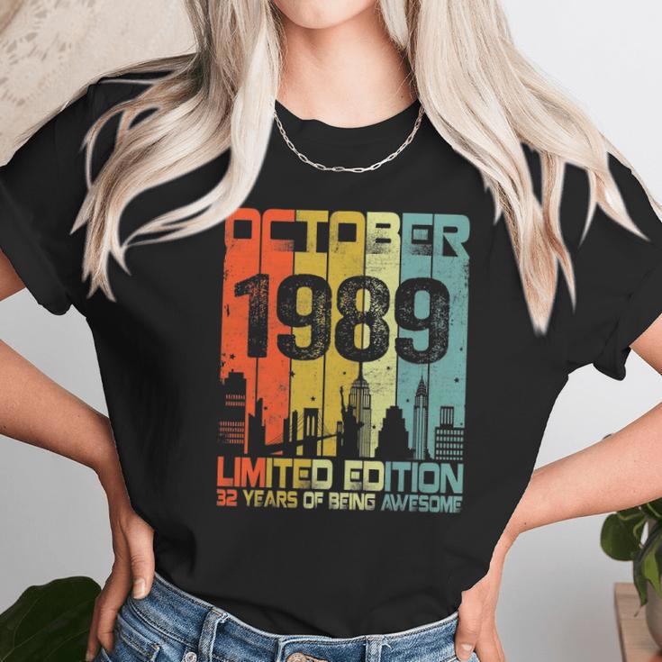 Vintage October 1989 Funny 32Nd Birthday 32 Years Old Gift Unisex T-Shirt Gifts for Her