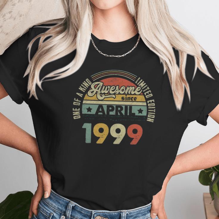 Vintage Retro April 1999 22Nd Birthday Gift 22 Years Old Unisex T-Shirt Gifts for Her