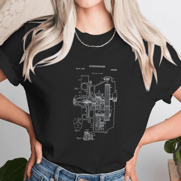 Vintage Supercharger Muscle Car Unisex T-Shirt Gifts for Her