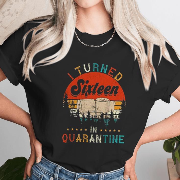 Vintage I Turned Sixteen 16Th Birthday Celebration In Social Distancing Unisex T-Shirt Gifts for Her