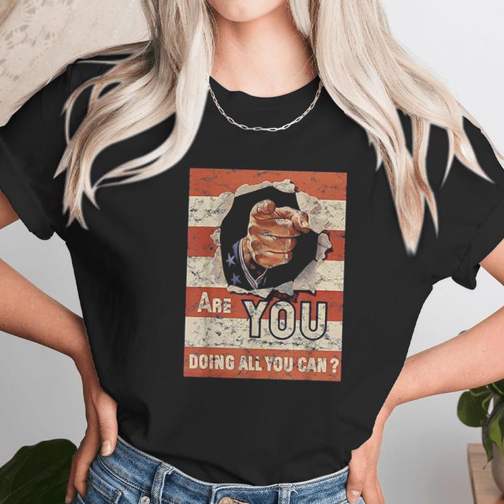 Vintage Wwi Wwii War Poster Patriotic Retro Uncle Sam Unisex T-Shirt Gifts for Her