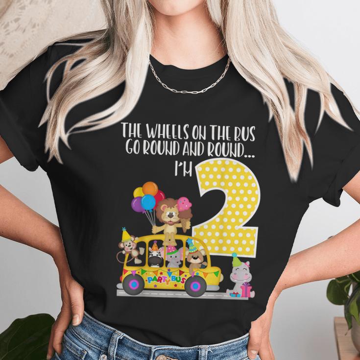 The Wheels On The Bus 2Nd Birthday 2 Yrs Old Family Matching Unisex T-Shirt Gifts for Her