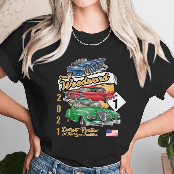 Woodward Ave M1 2021 Three Cars Unisex T-Shirt Gifts for Her