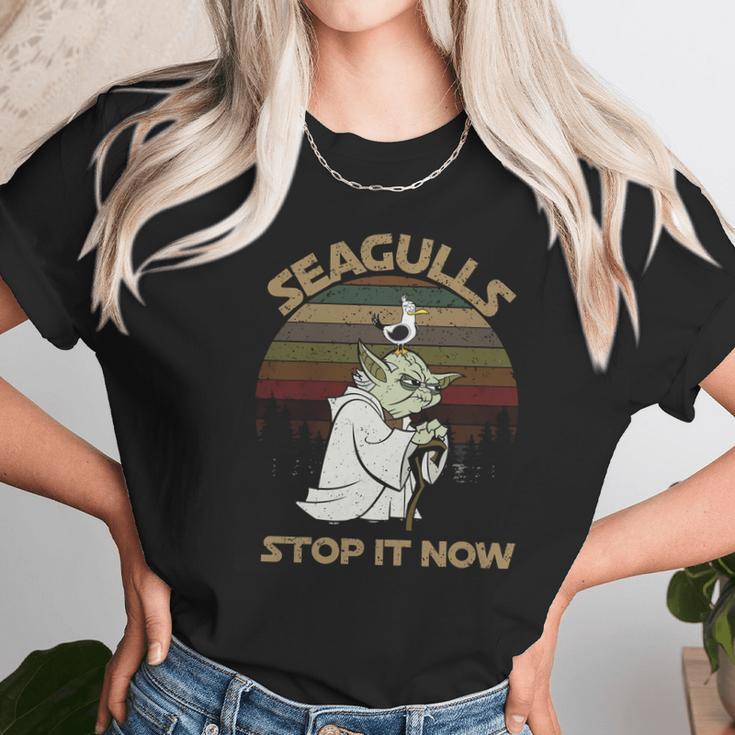 Yoda Seagulls Stop It Now Vintage Shirt Unisex T-Shirt Gifts for Her