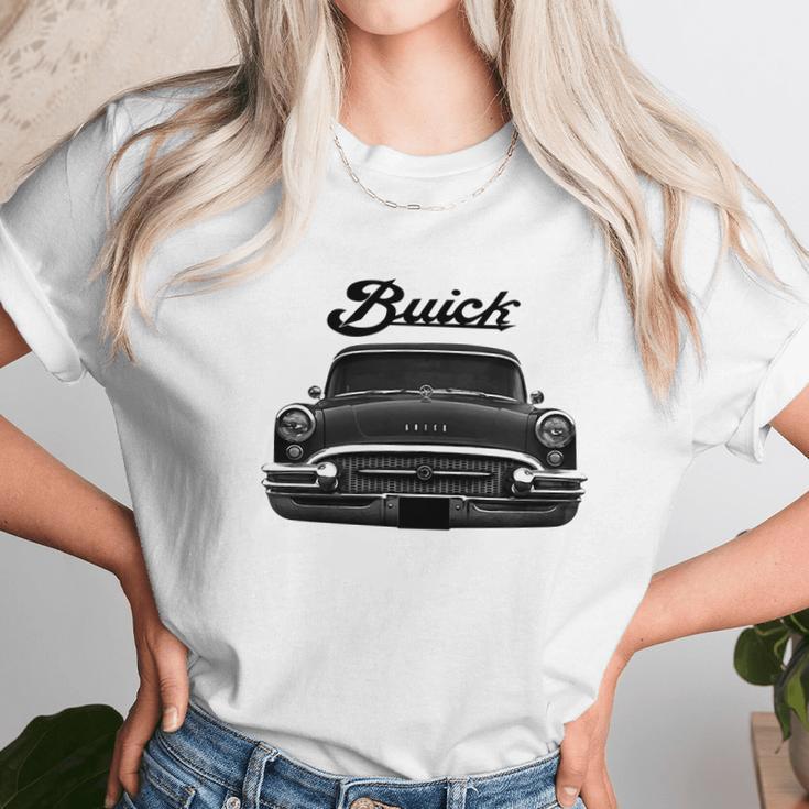 1955 Buick Front Black Unisex T-Shirt Gifts for Her