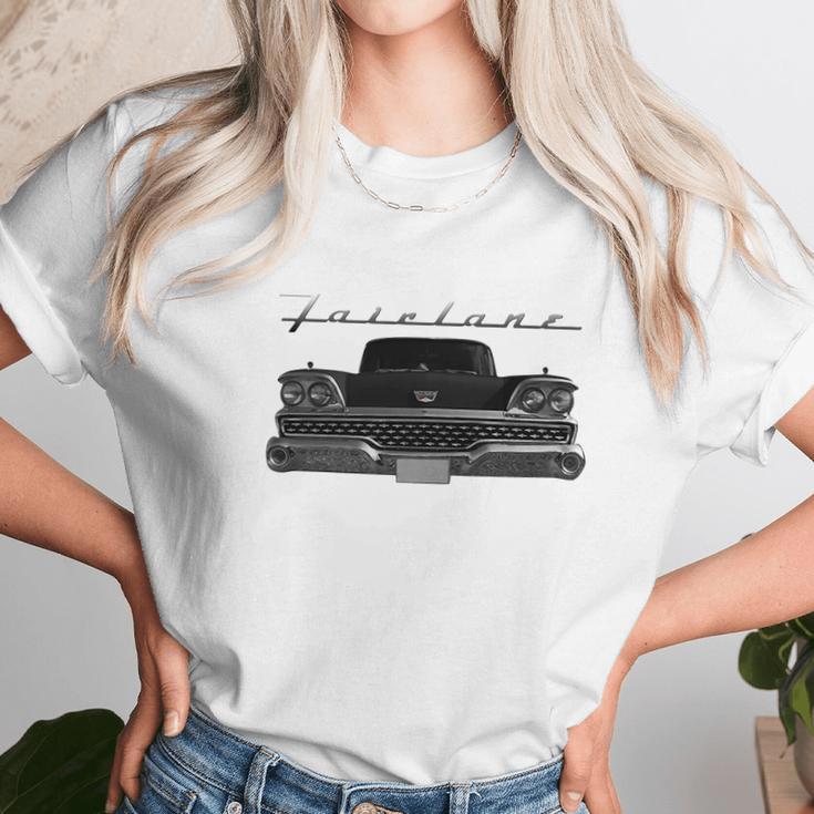 1959 Ford Fairlane Front Black Unisex T-Shirt Gifts for Her