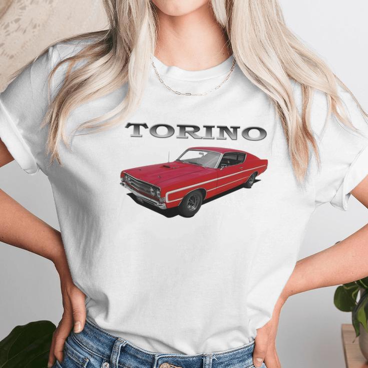 1969 Ford Torino Gt Front Red Unisex T-Shirt Gifts for Her