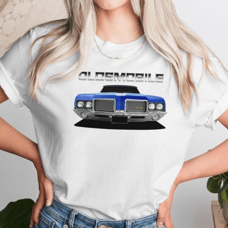 1972 Oldsmobile 442 Front Blue Ii Unisex T-Shirt Gifts for Her