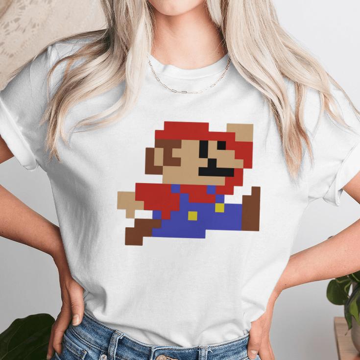 8-Bit Mario Nintendo Jumping Unisex T-Shirt Gifts for Her