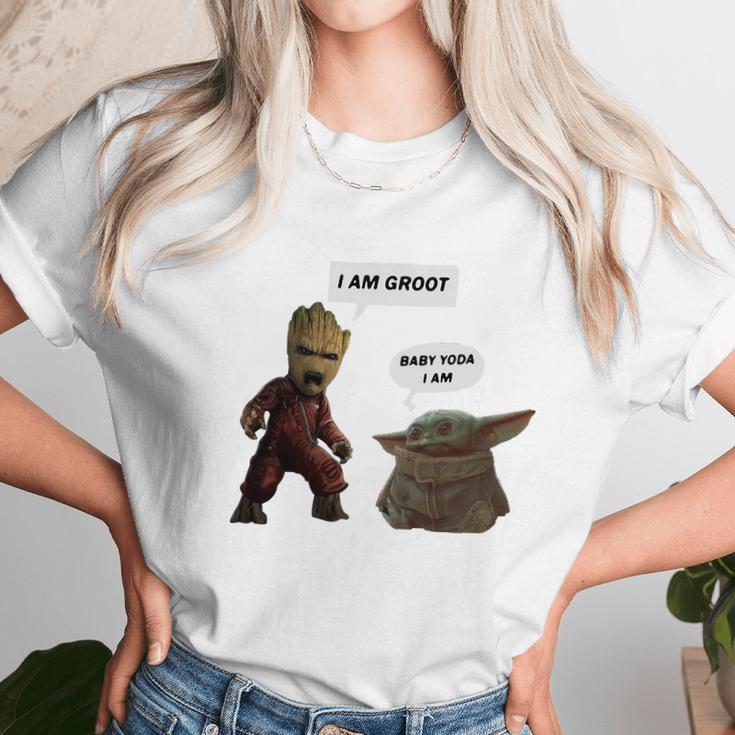 Baby Groot I Am Groot Baby Yoda I Am Unisex T-Shirt Gifts for Her