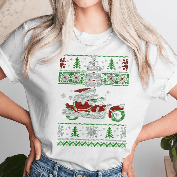 Biker Santa V2 Unisex T-Shirt Gifts for Her