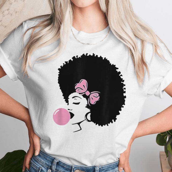 Black Girl With Bubble Gum Unisex T-Shirt Gifts for Her