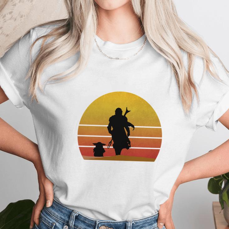 Bounty Hunter And Baby Mandalorian Unisex T-Shirt Gifts for Her