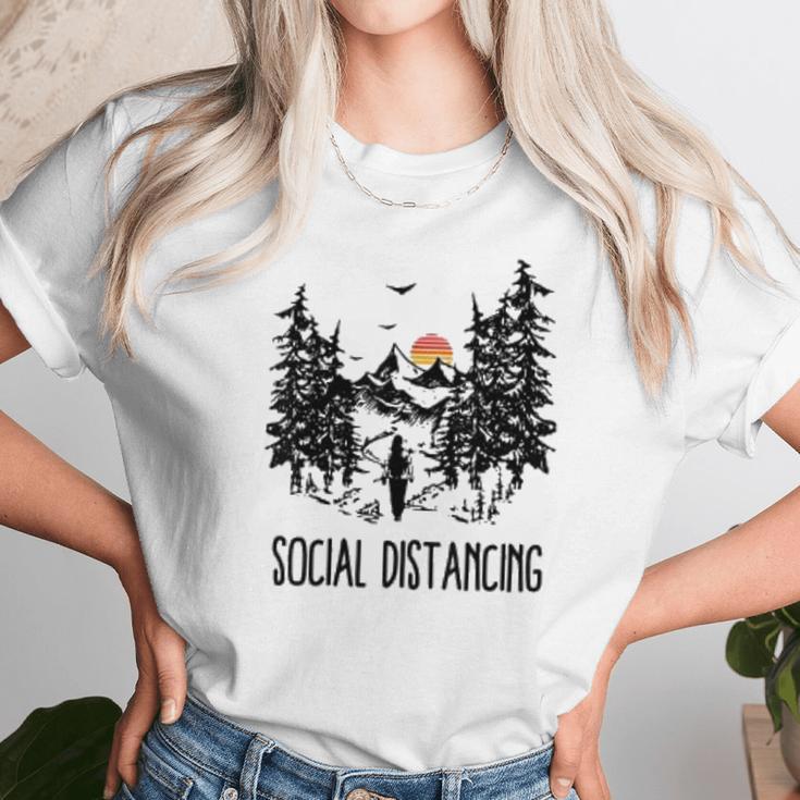 Camping Hiking Outdoors Social Distancing Unisex T-Shirt Gifts for Her