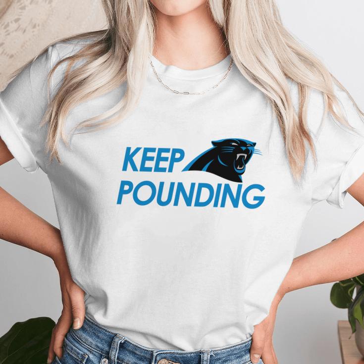 Check Out This Awesome Carolina Panthers Shirts Keep Pounding Unisex T-Shirt Gifts for Her