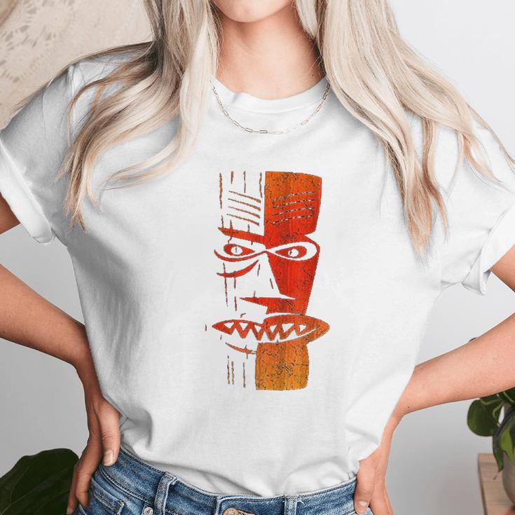 Cool Retro Island Polynesian Tiki Head Unisex T-Shirt Gifts for Her